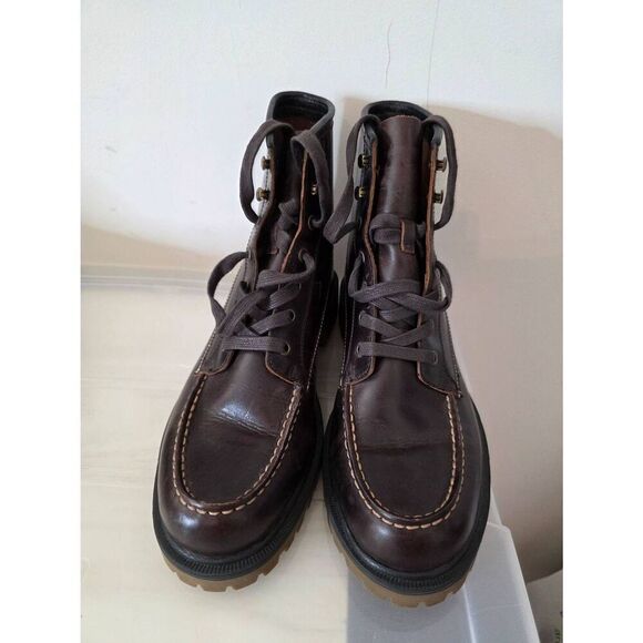 Frye Pine Lug Black Leather Workboot Mens 9 - Picture 5 of 12